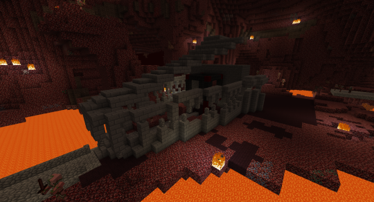 What better entrance could you have for an Evil Nether Castle than a petrified dragon skull?